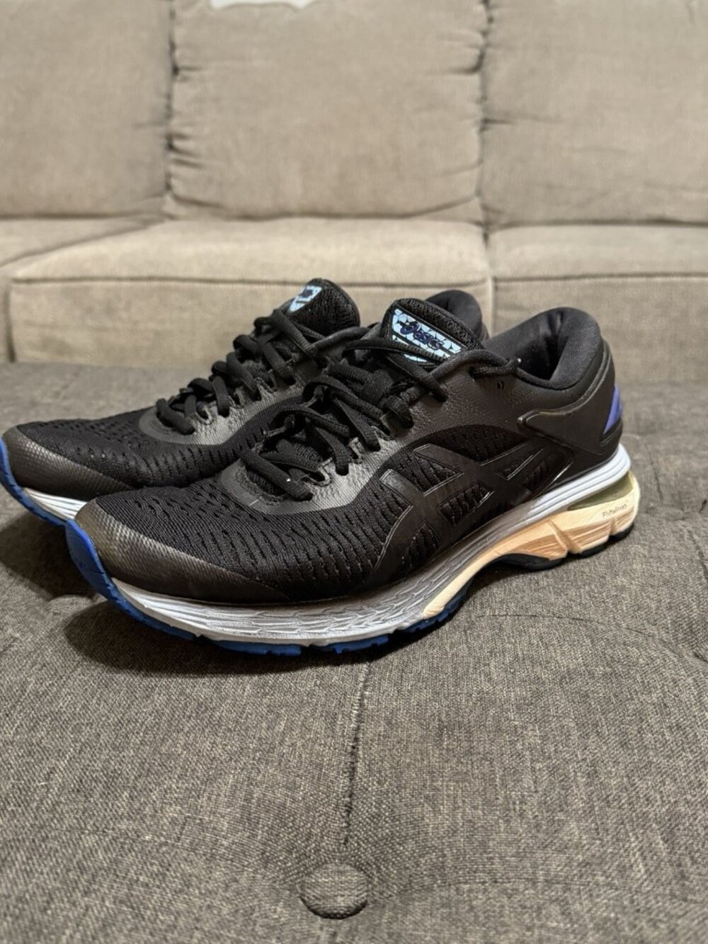 Asics Womens Gel Kayano 25 1012A026 Black Running Shoes Sneakers Size 8.5